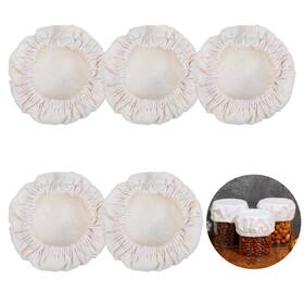 Aysatogc 679195 1 Cgpovyee 5pcs Sourdough Jar Cover Reusable Starter Jars Covers Linen White