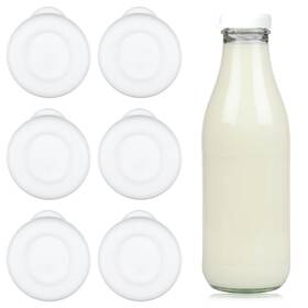0qfwoqa0 Aysatogc 737913 2 6pcs Silicone Glass Milk Bottle Caps 48mm Diameter Medium White