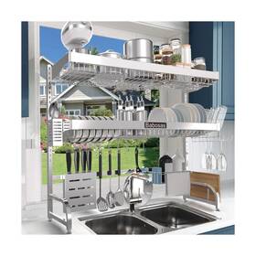 Scj-3-silver Babosas Over The Sink Dish Drying Rack 3 Tier Adjustable Length 25.5ftft To 37.4ftft Fu