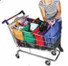Bags9428 Trolley Shopping Bags Grocery Cart Folding 4 Colors Reusable Rolls Up Easy Storg 754164289428