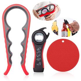 Mka00046 Bagteck Jar Bottle Opener Non Slip Gripper - Pad Rubber Can Lid 5 In 1