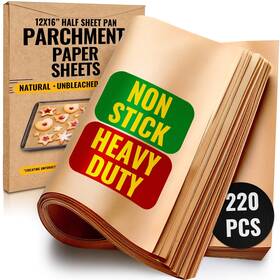 Bakers Signature 704751005030 220 Pcs Parchment Paper Baking Sheets 12x16 Inches By Pr