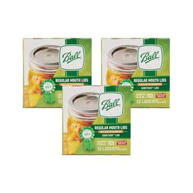 Ball 014400700880 Mason Jar Lids Regular Mouth 12 Ct Pack Of 3 Count
