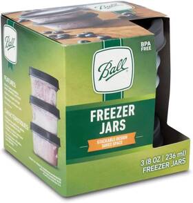 1440080102 Ball Freezer Jars 8 Oz Half Pint 3pk Multicolor
