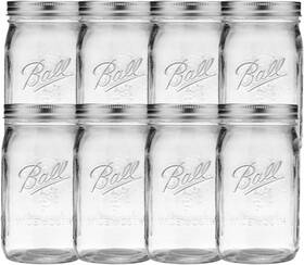 2155658 Ball Wide Mouth Glass Mason Jars With Lids And Bands Used For 8 Pack Clear