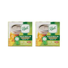 Ball 711717433868 Regular Mouth Mason Glass Jar Lids 24-count Silver