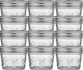 Ball 794965251101 Mason 4oz Quilted Jelly Jars With Lids And Bands Set Of 4 Ounce Clear