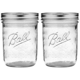 B07mzf9j2g Ball Wide Mouth Pint Mason Jars With Lids And Bands 16-oz 2-pack Clear