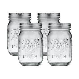 Ball Regular 16oz 4pk Mouth Glass Mason Jars With Lids And 16 Oz Pack Of 4 Pint