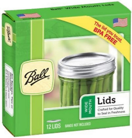 Gl56748170x12 Ball Jars Wide Mouth Lids 12 Count Pack Of 1