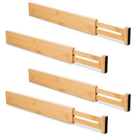 Bb-002-005 Bambition Bamboo Drawer Dividers 4 Pack 16.4 Inch -21.5 Expandable Organizer Separa