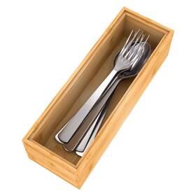Bambloom 663274596121 Utensil Organizer Silverware Drawer - Stackable Bamboo Flatware Cad