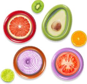 Baokua 720118110490 Avocado Saver And Tomato Holder - Set Of 4 Preventing Food Flavor Skewering Baokua 720118110490 Avocado Saver And Tomato Holder - Set Of 4 Preventing Food Flavor Skewering