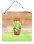 Bb7365ds66  Carolines Treasures Cactus Green And Brown Watercolor Metal 638508834577