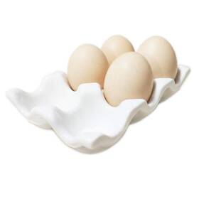 Bealuffe 631105892520 Ceramic Egg Holder Tray Porcelain Fresh For Fridge Countertop