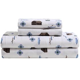 Beatrice Home Fashions 048986918414 Cozy Cabin 4-piece Full Microfiber Bedding Sheet Set W