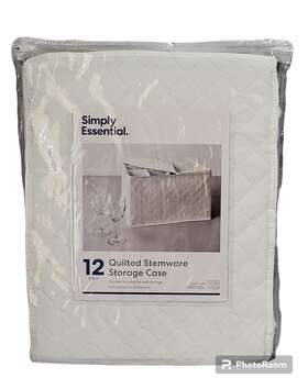 21207 Bed Bath & Beyonds Simply Essential And Beyond Quilted Stemware Storage Case 12-pc White New 21207 Bed Bath & Beyonds Simply Essential And Beyond Quilted Stemware Storage Case 12-pc White New