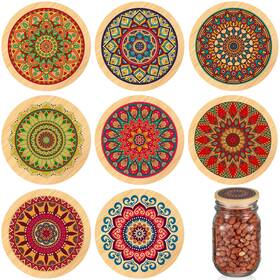 Gre-beeveer-95 Beeveer 8 Pcs Bamboo Mason Jar Lids Regular Mouth Storage Yogurt 2.76 Inch W