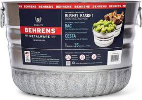 Behrens 085995001829 Galvanized Steel Bushel / Utility Basket 1 35 L
