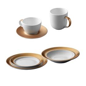 Berghoff 413821318431 Gem Porcelain 6pc Dinnerware Place Setting White & Berghoff 413821318431 Gem Porcelain 6pc Dinnerware Place Setting White &