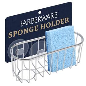 Bes47489 Best Brands Farberware Sponge Holder For Kitchen Sink Brushed Metal C