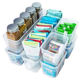 6971abd Best Kept Ab Designs Plastic Storage Bins With Lids - Mixed Pack 4 Long And