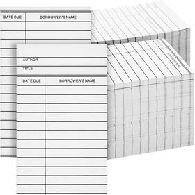 29012-032617-04 Best Paper Greetings 500 Pack Library Checkout Cards White