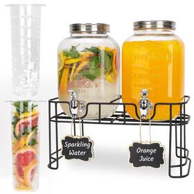 69-01000-211 Betrome Glass Drink Dispensers For Parties 2 Pack 1 Gallon Beverage Dispenser With S