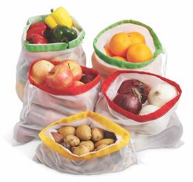 Beyond Gourmet 781723220325 Hic Kitchen Reusable Mesh Produce Bags With Drawstring Closure