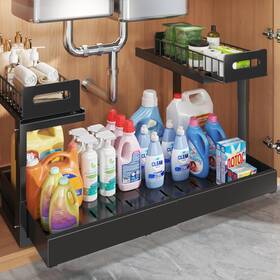 Ssscj-f-01 Biboraya 1 Pack-16 Inch -26 W Expandable Under Sink Organizer With Upgrade Ball-bearing Sli