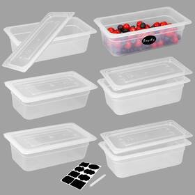 6fspg-pp-1 Bieama 6fspg-pp-1/3-4 6 Pack 1/3 Size 4ftft Deep Food Pans With Lids Translucent Polypropylene Bpa- 6fspg-pp-1 Bieama 6fspg-pp-1/3-4 6 Pack 1/3 Size 4ftft Deep Food Pans With Lids Translucent Polypropylene Bpa-