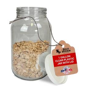 Billy Buckskin Home & Beauty 850049578165 1 Gallon Clear Plastic Jars With Lids Wide Mouth Jar Storage Conta Inch