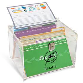 Binatia 198168177617 Recipe Box 50 Doublesided Cards 4x6 Clear Organizer For Kitchen With I