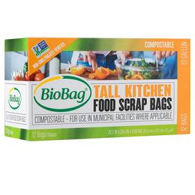 187684 Biobag Usa 13 Gallon Compostable Kitchen Trash Bags 144 Count 100% Certifi