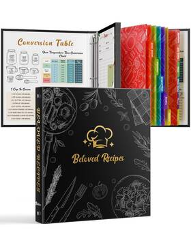 Binder-01 Biuleon Recipe Binder 8.5 Inch X11 3 Ring Set Waterproof Full Book With Pl