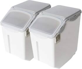 Bkiaz-1 Bkiaz 750439288196 2-pack Rice Storage Bins 15 Liter With Pp Locking Lid Large Food Con