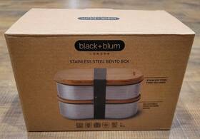 Bam-bt-l016 Black Blum Stainless Steel Double Bento Box Almond/grey