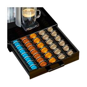 Blacksmith Family 761312592446 Vertuo Pod Holder Drawer With Deluxe Black Tempered Glass Top Compatible For