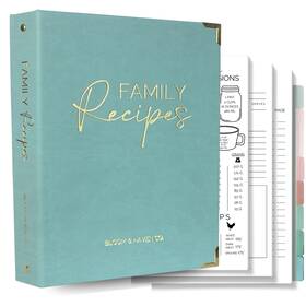 Rec-bin-221 Bloom & Haven Co. And Recipe Book To Write In Your Own Recipes Waterproof Bo