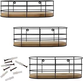 Bd-fmhb3 Blue Donuts Set Of 3 Wire Baskets For Storage Wall Mount - Stackable Standard
