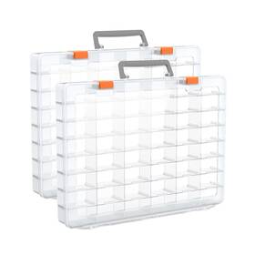 Bl-grid-cl-2p Bluedale 2 Pack 48 Grids Large Plastic Organizer Box With Adjustable Dividers
