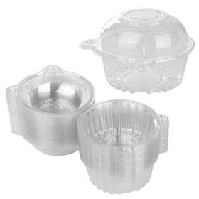 Bluesnail 791261162070 50 Pieces Plastic Single Individual Cupcake Muffin Dome Holders Cas Bluesnail 791261162070 50 Pieces Plastic Single Individual Cupcake Muffin Dome Holders Cas