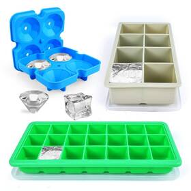 Sic-006p Bo-toys Set Of 3 Silicone Ice Trays With Lids
