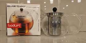 962356 Bodum Assam Clear Glass Teapot 500ml W Stainless Steel Filter 962356 Bodum Assam Clear Glass Teapot 500ml W Stainless Steel Filter