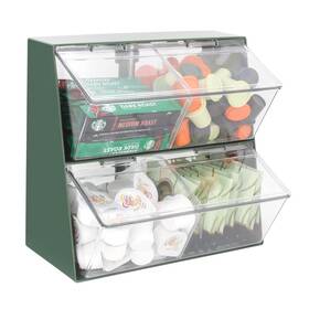 Bokelai 738063236264 Plastic Tea Bag Organizer With Lid - Large Capacity K Cup Holder Countertop &