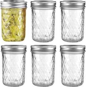 Jar-123 Bomex Mason Jars 12oz 350ml Regular Mouth Glass Canning With Airtight Lids