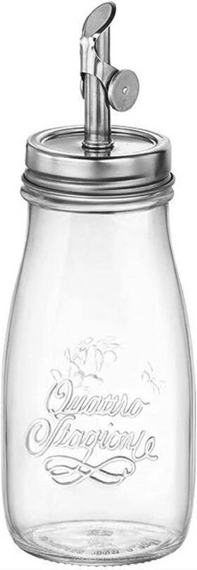 365642mai Bormioli Rocco Quattro Stagioni 13.5 Oz Olive Oil Clear Silver