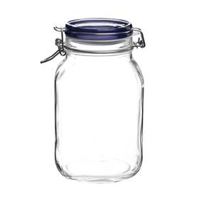 149550m02321991 Bormioli Rocco Fido Square Jar With Blue Lid 67.5-ounce 67.75 Fl Oz Clear