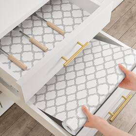 Bounmer 797999371302 Drawer And Shelf Liner For Kitchen Cabinets - Non-adhesive Non-slip Cabinet L Inch