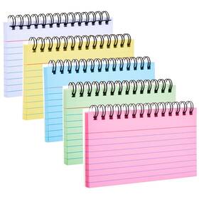 Nznes4mf89632 Bowinr 250 Sheets Index Cards With Ring 3x5 Inches Spiral Bound Flashcards